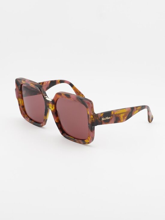Max Mara ERNEST MM0088 55S Sunglasses Havana Square Frame, Bordeaux Lenses main image 9